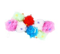 PartyKindom Lot de 8 Éponges de Bain en Boule en Mousse Pe Douce Cordelette, Produisant une Mousse Riche, Couleurs Variées, pour Femme et Garçon et Filles Couleur Aléatoire