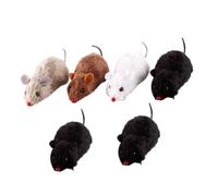 PartyKindom Lot de 8 Souris Mécanique Jouet à Remontoir en Peluche et Plastique, Taille Petite, Jouet pour Chat Interactif pour Jeu Intérieur et Stimulation Animale