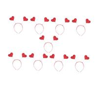PartyKindom Lot De 9 Bandeaux Serrage-têtes De Cœur Rouge Taille Unique Pour Filles Fête Saint-valentin Accessoire Coiffure Décorations De Tête Garçon Et Filles