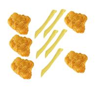PartyKindom Lot de Faux Aliments Simulant Poulet Frit et Frites Décor Réaliste et Accessoire Photo Cuisine et Jeu Dinette
