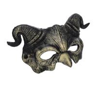 PartyKindom Masque de Démon Halloween en Pu Or, Réaliste, Léger, Réglable