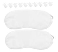 PartyKindom Masque De Sommeil Couvre-yeux En Polyester Blanc, Lot De 12 Pièces, Masque Léger Et Confortable Sieste, Des Yeux Pour Voyage Et Maison, Bandeau Élastique Adaptable