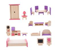 PartyKindom Meubles Miniatures pour Maison De Poupée avec Petites Chaises Tables Et Lits Jouet De Jeu pour Garçon Fille