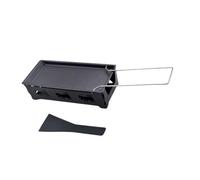 PartyKindom Mini Kit de Cuisson Portable Antiadhésif pour Fromage et Camping Plaque à Griller avec Poignée Acier Support de Réchaud Noir Spatule Incluse à Haute Température Pique et Fondue