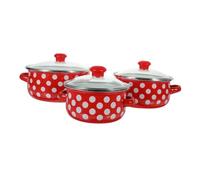 PartyKindom Mini Marmites Émaillées avec Double Poignées Casserole Polyvalente pour Cuisson Maison Bureau et Dortoir et Pratique Pots de Cuisson Petits et Résistants