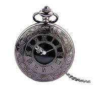 PartyKindom Montre De Poche À Remontage Manuel Montre De Poche Vintage À Chaîne Chiffres Romains Rétro Double Chaîne pour Homme Montre De Poche De Chemin De Fer Montre De Poche pour
