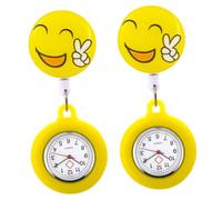 PartyKindom Montre De Poche Portable Infirmière en Silicone Lisse Jaune, Modèle Clip pour Personnel Médical, Lot De 2, Pratique pour Hôpital Et Usage Professionnel