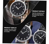 PartyKindom Montres Modernes pour Couple, Montre-Bracelet en Cuir Réglable, Cadran Noir, Montre Quartz Mixte, Style Minimaliste pour Amoureux, Usage Quotidien Et Présent