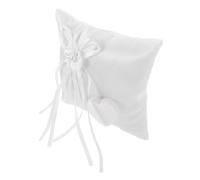 PartyKindom Oreiller D'anneau De Bouton De Fleurs Oreiller D'anneau De Mariage Coussin d'arc Oreiller Porteur Anneau Oreiller Mariage Bague d'amour Faire La Fête Mariages Sera en Tissu Blanche