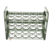 PartyKindom Organisateur D’œufs Rangement Pratique à 3 Niveaux, Support en Plastique Vert, Gain de Place, pour Réfrigérateur Maison