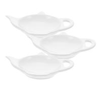 PartyKindom Organisateur de Rangement Blanc en Céramique pour Sachets de Thé 3 Pièces, Porte-Sachet de Thé Simple et Élégant pour Maison et Présent Housewarming