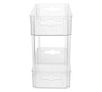 PartyKindom Organisateur de Rangement pour Maquillage à 2 Niveaux en Pet Transparent, Support Simple et Élégant pour Cosmétiques et Soins Peau, pour Décoration et Tout Endroit
