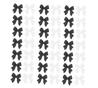 PartyKindom Ornements de Clou en Résine 100 Pcs Nœuds 3d Noir et Blanc Décoration Ongles DIY pour Manucure Fille Accessoires Nail Art