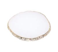 PartyKindom Palette De Nail Art Décorative Blanche Taille Moyenne Bord Doré Pour Mélange De Pigments Professionnels Et Usage Domestique Salons De Manucure