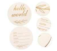 PartyKindom Panneau D'annonce de Naissance Souvenir Solide Marron en Bois Minimaliste et 2pcs Accessoire Photo pour Bébé pour Nouveaux Parents