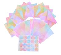 PartyKindom Papier à Lettre Aquarelle Créatif avec Enveloppes Sécurisées Set Polyvalent pour Invitations Anniversaire Fêtes et Mariages Papier pour Écriture Fluide Enveloppes Autocollants