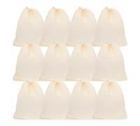 PartyKindom Paquet Filtrants Réutilisables en Coton 20 Pcs 20x25 Cm, Sachets Passoire à Cordon pour Soupe, Épices et Thé en Vrac, Paquet en Étamine Cuisine Maison Cuisine