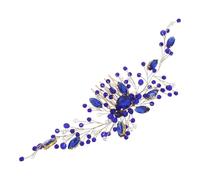 PartyKindom peigne à cheveux en cristal de mariage hair charms hair toppers accessoire rose mariées Royal faire la fête Coiffes de mariée casque de mariage pour la mariée Alliage de zinc Blue