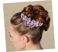PartyKindom Peigne à Cheveux En Pour Mariée 1 Pièce 4 Dents Violet Décoratif Pour Coiffure Spéciale Femmes Et Filles