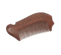 PartyKindom Peigne Bois Portable Sculpté Double Face Peigne Fin Naturel Pour Massage Du Chevelu Compact Et Robuste Adapté Hommes Et Femmes Design Simple Et Élégant