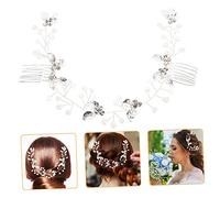 PartyKindom Peigne Cheveux Mariage Double Rangée Argenté Accessoire Élégant pour Mariée Maintien Stable pour Fête et Cérémonie
