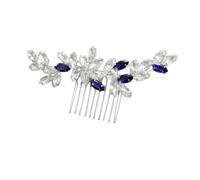 PartyKindom Peigne de Mariage Élégant Bleu Royal Accessoire Cheveux Décoratif pour de Mariée et Anniversaire Peigne Latéral Brillant