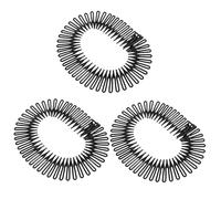 PartyKindom Peigne Élastique à Ressort Circulaire 3 Pièces Noir, Bandeau Ajustable pour Cheveux, Accessoires Coiffure Homme et Femme, Sport et Lavage du Visage
