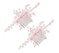 PartyKindom Peignes Mariage Cheveux Latéraux Épingles Fleurs Décoratives Accessoires Demoiselles Honneur Fêtes Bals