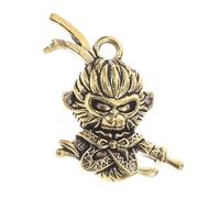 PartyKindom Pendentif Roi Singe Charmes Du Roi Singe Porte-clés Chanceux Statue En Laiton Charmes Du Nouvel An Lunaire Chinois Charme Amulette Feng Shui Brun Foncé Laiton