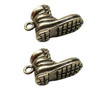 PartyKindom Pendentifs Porte-clés Bottes à Talons Hauts en Cuivre Pur 2 Pièces, Mini Accessoires en Laiton Faits Main, Présent DIY pour Femme, Création Bijoux Artisanaux, Décoration Paquet