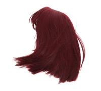 PartyKindom Perruque Courte Rouge Vin Frange Perruque Droite Chic à Porter Lors Événements Cosplay Synthétiques pour Look Naturel