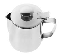 PartyKindom Pichet à Lait Inox avec Couvercle Tasse Mousseuse pour Café et Lait Verseuse Mousse Latte pour et Usage Domestique