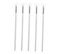 PartyKindom Pinceau Applicateur Visage Éventail 5 Pièces Manche Long Fibres Synthétiques Douces Pour Masque Visage Femmes Et Esthéticiennes Usage Spa à Domicile Déplacement