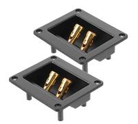 PartyKindom Plaque de Bornier du Haut-Parleur 2pcs Noir en Alliage Abs Double Bornes pour Caisson de Basses Performance Stable et Installation Sécurisée pour Scène Professionnelle