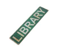 PartyKindom Plaque Décorative Bibliothèque Étain Vintage Art Mural Extérieur Résistant à Eau Panneau Mural Bibliotheque Ancien Décoration Murale Rétro Pour Salon Bureau Club Et Chambre