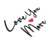 PartyKindom Plaque Love You More Décoration Murale Lettres pour Chambre Salon Ou Mariage Art Mural avec Cœur Rouge Et Accessoires pour Maison