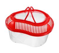 PartyKindom Plastic Reptile Carrier Box Lid and Ventilation Holes Portable Fish Tank and Turtle Aquarium with Handle for Shrimp Medium