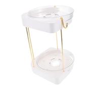PartyKindom Plateau Tournant Garniture Vaisselier Décoration Comptoir Organisateur De Vanité Maquillage Organisateurs pour Comptoir Porte-Maquillage Et Organisateurs Blanche Plastique