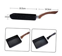 PartyKindom Poêle à Omelette Japonaise Antiadhésive Poêle Multifonctionnelle pour Pancakes et Ustensile de Cuisine Compatible Induction Noir