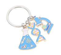 PartyKindom Porte-clés Adn en Alliage de Zinc Breloques Pendentif Clé Microscope, Présent Physique Chimie pour Enseignants et Passionnés de Sciences, Design Portable et Réaliste