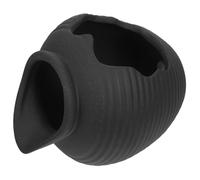 PartyKindom Pot De Cascade Décoratif Réservoir Fontaine Cascade De Jardin Fonctionnalité pour Le Poisson Soi Plantes Décorations D'aquarium Fontaine à Eau en Pot Circulé Céramique Black