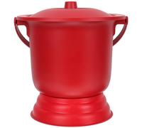 PartyKindom Pot de Chambre de Mariage Rouge Grand Modèle Couvercle Hermétique et Base, Seau Portatif en Plastique Renforcé, Urinoir Portable Hygiénique pour Usage Domestique et Voyage,