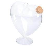 PartyKindom Pot Verre Forme de Cœur avec Bouchon Liège Boîte de Rangement Transparente pour Bonbons Fruits Secs Dragées et Bijoux Récipient Étanche pour Maison et Décoration