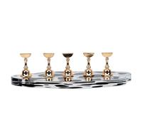 PartyKindom Présentoir à Ongles Beauté 5 Pièces Petit Format Motif Vache En Acrylique Doré Support De Pratique Manucure Pour Débutants Salon Nail Art