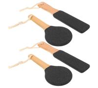 PartyKindom Râpe Pied en Bois Carbure Technologie de Sablage, Lot de 4 Pièces Noir, Usage Toute Saison, Doux Toucher, pour Soins des Pieds à Domicile en Famille