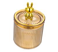 PartyKindom réservoir de Stockage de Lapin de l'espace boîtes de Conserve Figurine décoratif Boite Rangement Boite de Rangement Storage Box bidon Acrylique Pot en Acrylique Transparent Golden