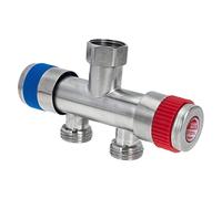 PartyKindom Robinet Acier Inoxydable pour Machine à Laver Adaptateur de Tuyau à Double Sortie Diviseur Eau Accessoire de Robinet