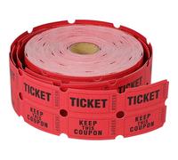 PartyKindom Rouleaux de Tickets de Tombola Rouges en Papier Couché Perforés | Tirages et Loteries, Papier Épais et Lourd, Facile à Utiliser, Format Rouleau