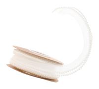 PartyKindom Ruban Décoratif Blanc et Assemblable avec Petites Perles en Polyester et Plastique, Lisse pour Déco Mariage et Fêtes