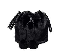 PartyKindom Sac à Bandoulière Femme Noire Sac Seau Créatif à Cordon pour et Femmes Sac à Main pour Sorties Shopping et